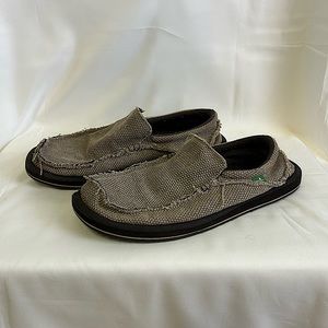 Sanuk Mens Tan Slip-On Shoes Size 10